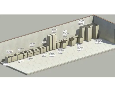 All Parametric Kitchen Units 3D model