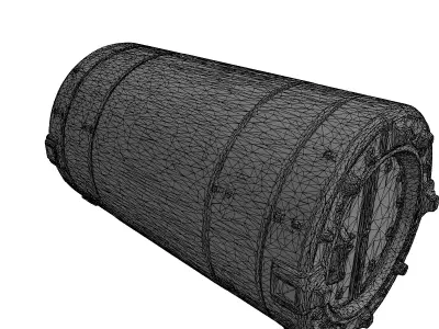 Modular SciFi Bulkhead Door Low-poly 3D model