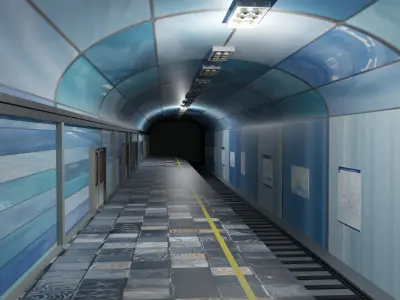 Subway Station  Low-poly 3D model