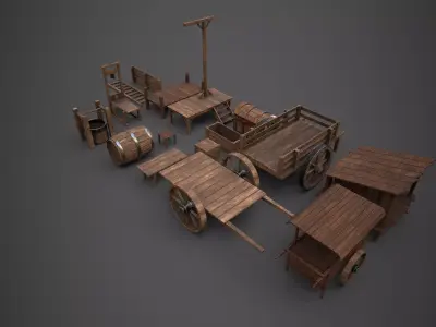 Wood Props Collection one 3D model