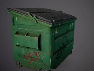 Garbage Container - Gameready Asset Low-poly 3D model