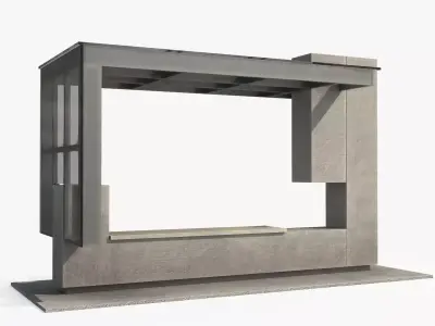 Bus Stop v2 Low-poly 3D model