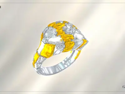 Luminous Harmony Diamond Ring Low-poly 3D model