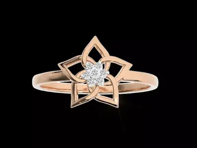Light Minimalist Diamond Ring 3D print model 40