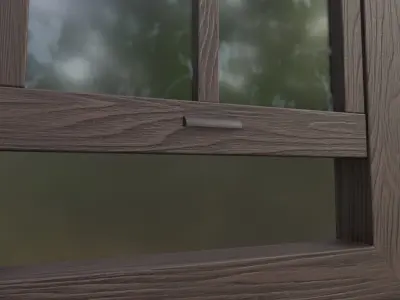 Old Window Low Poly Game ready Asset Low-poly 3D model