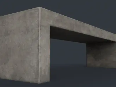 Modern Outdoor Bench 77 PBR Game Ready Low-poly 3D model