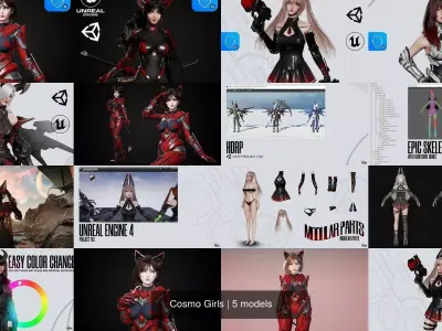 Cosmo Girls 3D Model Pack