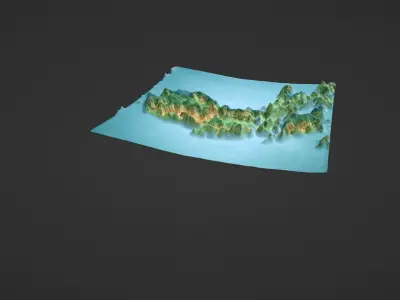 Luzon Island  Map Topography Low-poly 3D model