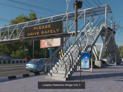 Pedestrian Bridge Collection 3D Model Pack