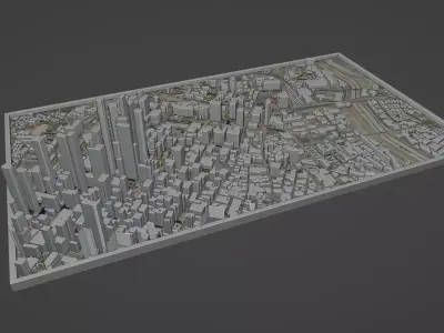 Los Angeles City Low-poly 3D model