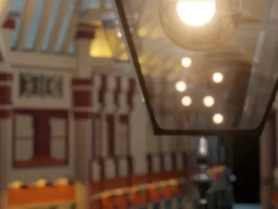 london street Low-poly 3D model