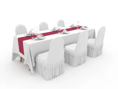 Collection Banquet Table and Chair 37 3D Model Pack