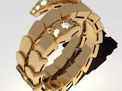 Bvlgari Inspired Serpenti Ring - Size 7 3D print model