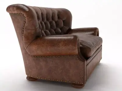 5 Churchill Leather Sofa 3D model