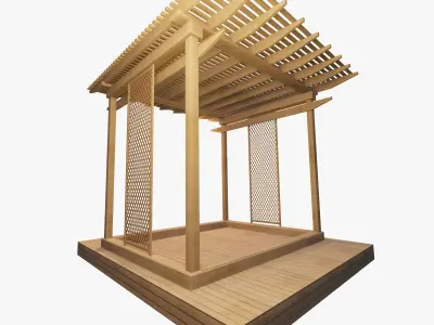 Wooden Pergola 3D model