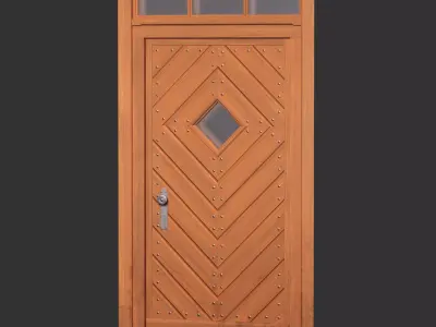 Wood Entrance Door 5 3D model