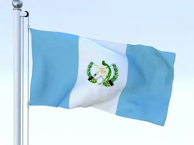 Animated Guatemala Flag Low-poly 3D model