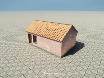 Stone Barn Free low-poly 3D model
