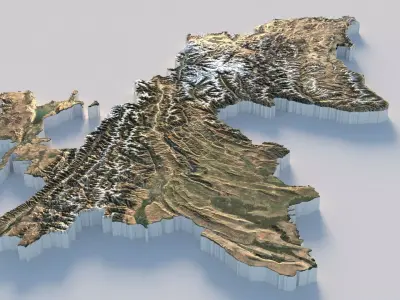 Tajikistan Terrain Country 3D model