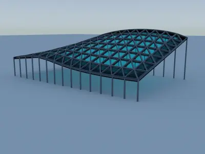 Pack of 12 Architectural structure with complex curve Low-poly 3D model