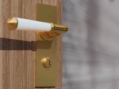 Lever External Wooden Door Lockset Free 3D model