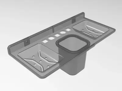 Double soap dishes with tumbler  tooth brush holders 3D print model