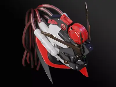 Mech Robot Head 3D model 3D model