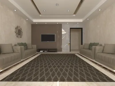 Interior Design Majlis and Family Hall Project A103 DWG 3D model