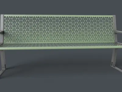Metal Modern Bench 10 PBR Game Ready Low-poly 3D model