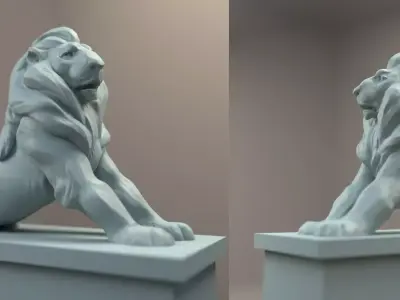 Paris Denfert Lion 3D print model