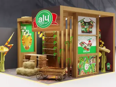 3D Exhibition booth Mexican stand design 3D model