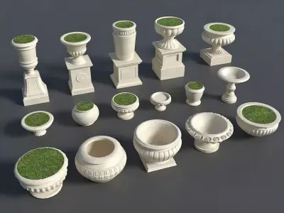 European-style flower pot 3D model