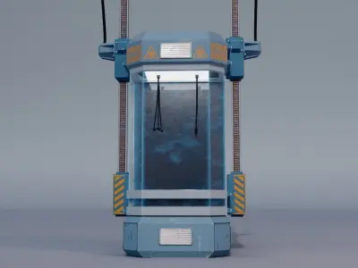 sci-fi capsule Low-poly 3D model