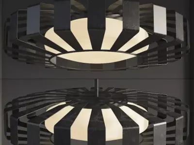 Spoked Saucer Chandelier Small Mid Century  3D model