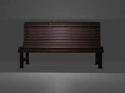 Park bench in 3 colors PBR Low-poly 3D model