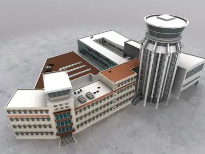 LFMN Airport Control Point Low-poly 3D model