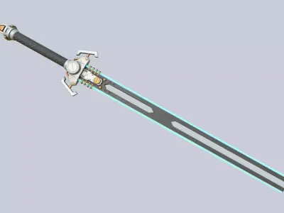 Scifi sword Low-poly 3D model