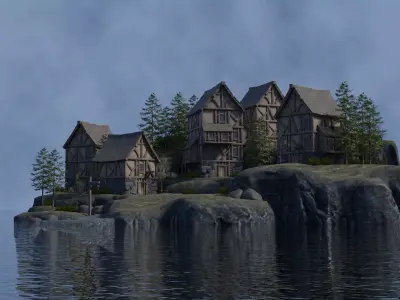 Medieval Village Modular Pack Low-poly 3D model