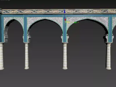 islamic arabic moroccan arch portal wall panel Free low-poly 3D model