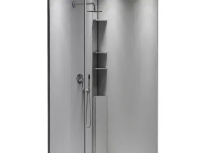 Corner shower cabin 02 corona  Low-poly 3D model