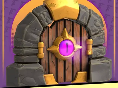 Stylized Fantasy Door Low-poly 3D model
