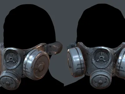 Gas mask helmet 3d model scifi Low-poly  Low-poly 3D model 477