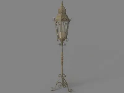 Brown Metal Rustic Candle Lantern 3D model
