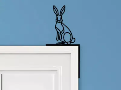 Rabbit Door Corner Decor 3D print model