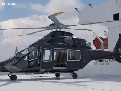  Medium Private Helicopter Rigged for Cinema 4D 