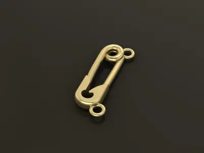 Safety Pin Pendant 15MM WIDTH LENGTH SMALL SIZE  3D print model