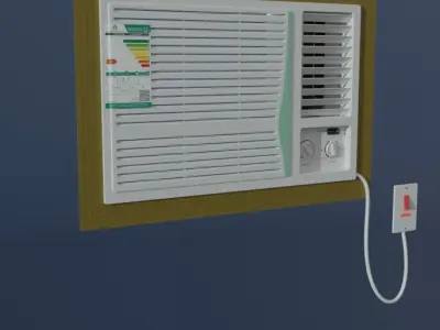 Window air conditioner 3D model