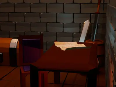 Anciant Room Low-poly 3D model