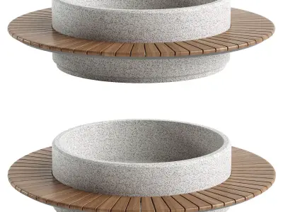 ROUND PLANTER BENCH 275 3D model
