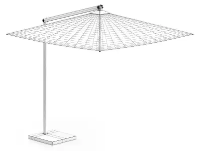 Square Beige Sunshade Umbrella 3D model